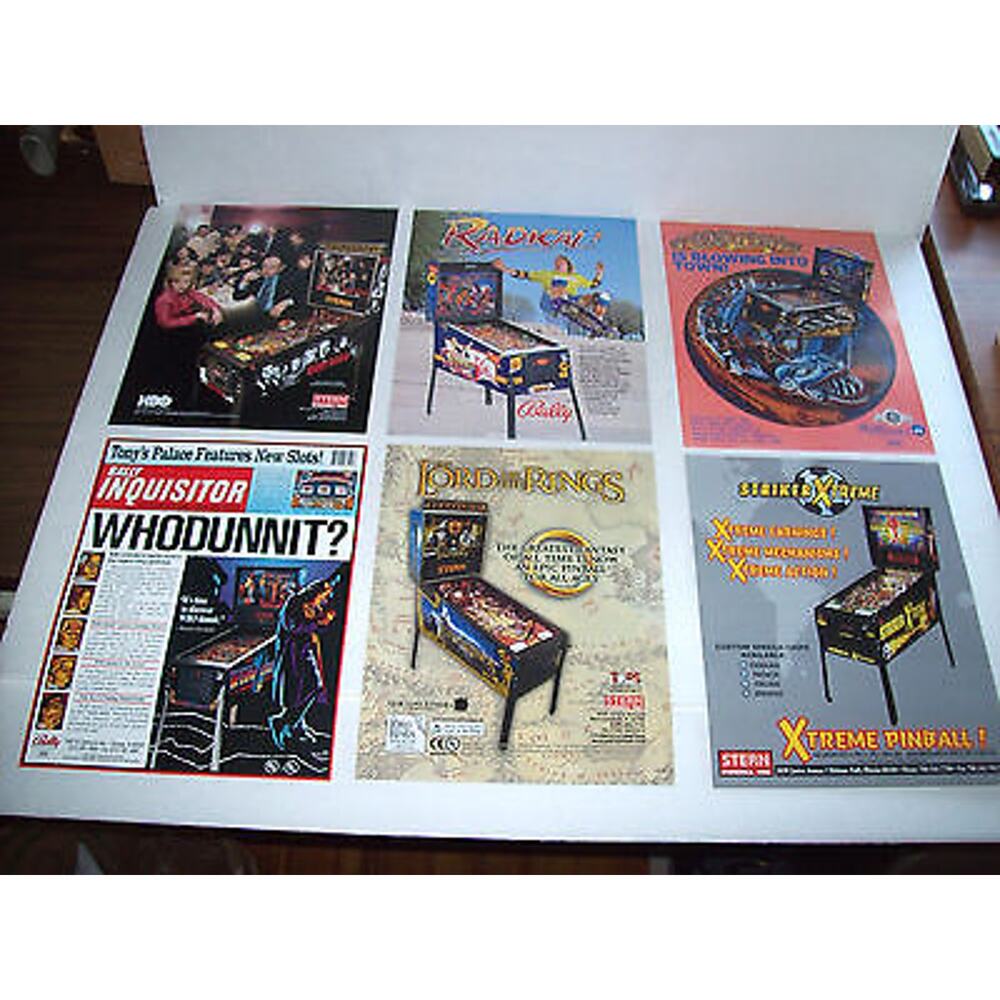 NOS Pinball FLYERS Lord Of The Rings Sopranos Radical Hurricane Who Dunnit #2